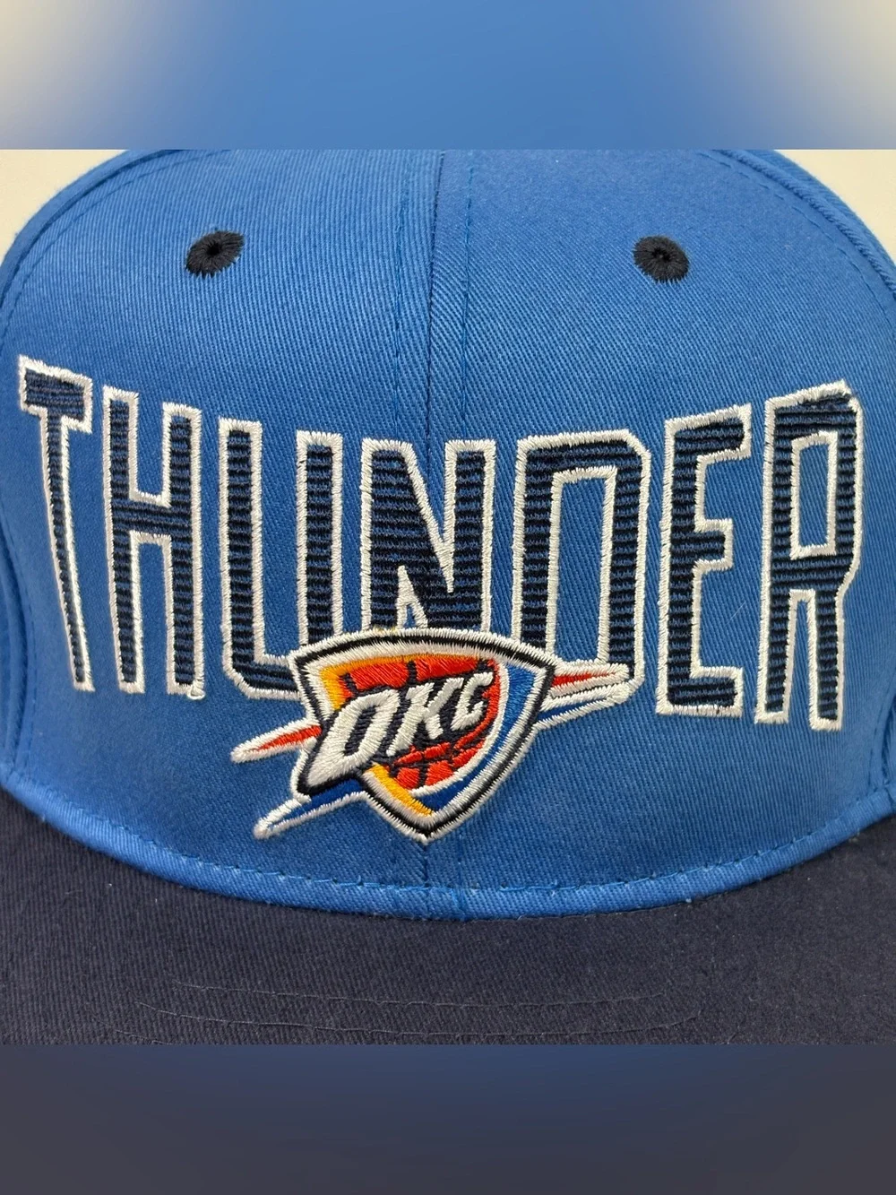 Adidas OKC Thunder Blue Hat Adjustable Oklahoma City Snapback Cap NBA